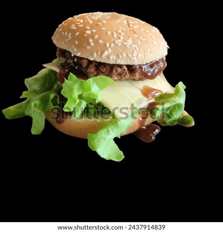 Similar – Image, Stock Photo fresh homemade burger Meat