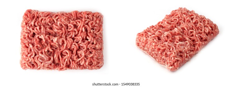 ground beef on a white background