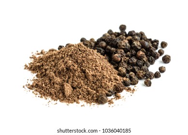 Ground Black Pepper Isolated On White Background