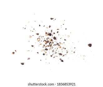 Ground Black Pepper Isolated On A White Background Top View