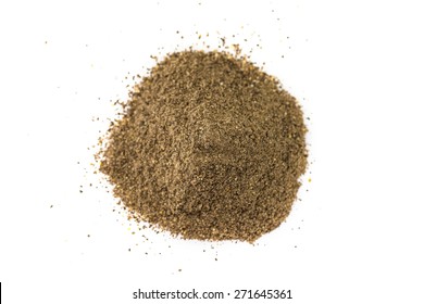 Ground Black Pepper Isolated On White Background