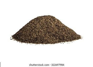 Ground black pepper isolated on a white background