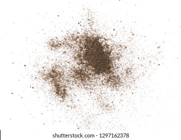 Ground Black Pepper Powder Isolated On White Background, Top View