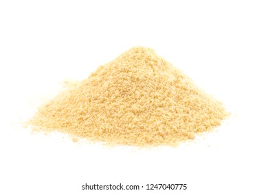 Ground Blanched Almond Flour On A White Background