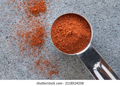 Ground Cayenne Pepper In A Teaspoon