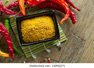 Ground chili peppers on a vintage wooden table - Powered by Shutterstock