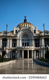 Ground Level View of Palacio de Bellas Artes Bathed in Morning Light (Mexico City, Mexico)
