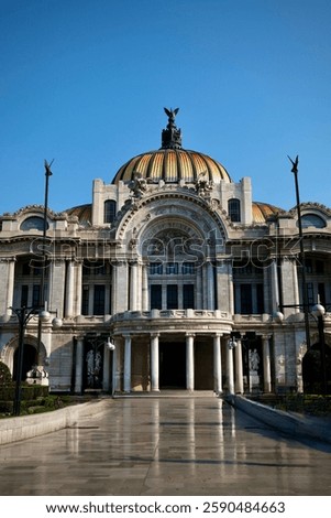 Ground Level View of Palacio de Bellas Artes Bathed in Morning Light (Mexico City, Mexico)

