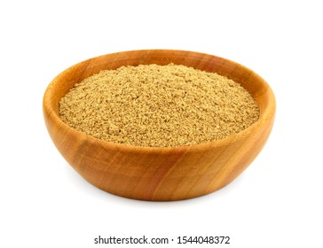 Ground Milk Thistle Seed (Silybum Marianum Powder) Isolated On White Background.