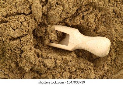 Ground Milk Thistle Seed (Silybum Marianum Powder) Isolated On White Background.