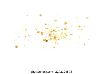 Ground, milled, crushed or granulated hazelnut pile isolated on white background - Shutterstock ID 2292126595