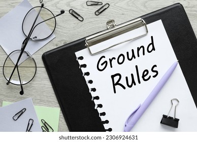 GROUND RULES clip folder, text on page - Shutterstock ID 2306924631