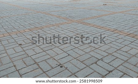 Ground surface in the yard using paving blocks