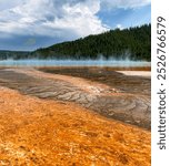 Ground View Of Grand Prismatic Spring In Yellowstone National Park