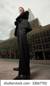 Ground View Of A Tall Businessman