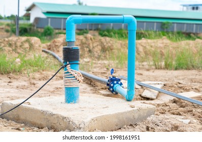 The Ground Water Hole Artesian Well For The Water Supply In Factory.