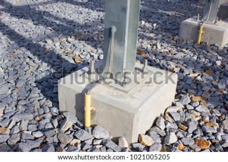Grounding cable at Steel Structure in Electrical Power Substation