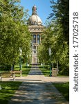 The grounds at the Alberta Legislature Building in Edmonton, Alberta, Canada.