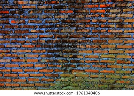 Grounge dity brick wall, image in colorful tone.