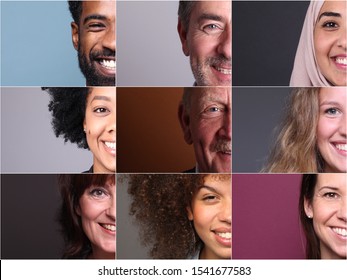 Group Of 9 Beautiful People In Front Of A Background