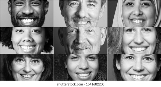 Group Of 9 Beautiful People In Front Of A Background