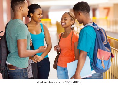 Group Of African American College Students Having Conversation