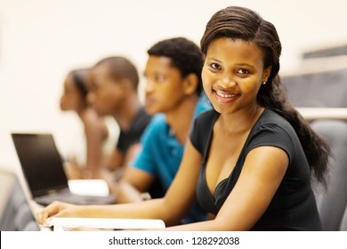 Group Of African American University Students In Lecture Hall