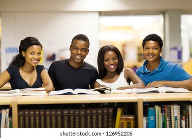 Group Of African University Students In Library