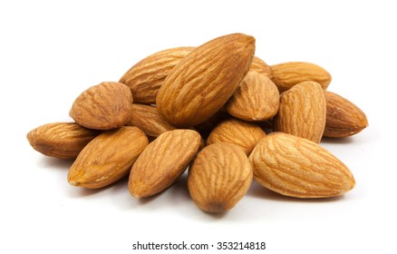 group of almonds isolated on white - Shutterstock ID 353214818