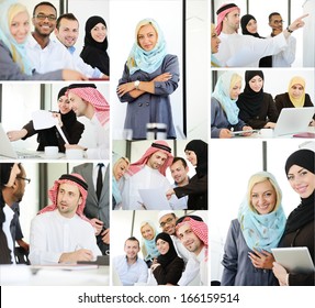 Group Of Arabic Business People Working