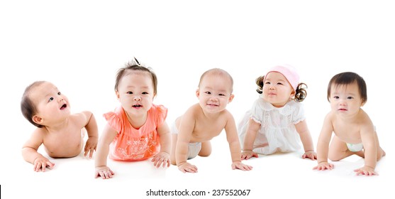 Group Of Asian Babies