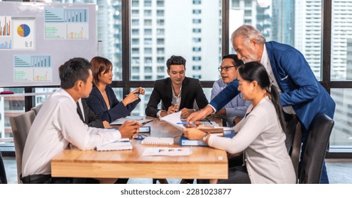 Group of asian business meeting and discussing strategy startup project analysis finance process.Success asian business management work plan and brainstorm marketing idea in office.Teamwork - Shutterstock ID 2281023877