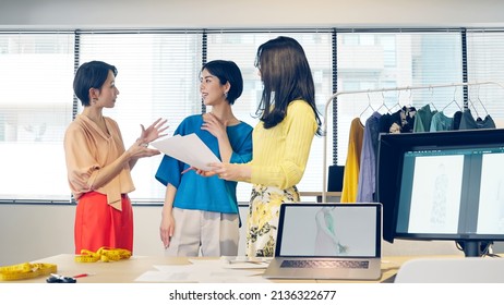 Group of Asian woman working in the office. Fashion designer. Creative work. - Powered by Shutterstock