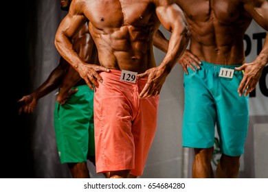 Group Athletes Bodybuilders Shorts Competition Beach Stock Photo ...