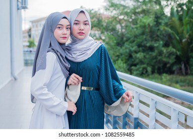 Group Attractive Asian Woman Hijab Together Stock Photo 1082559485 ...