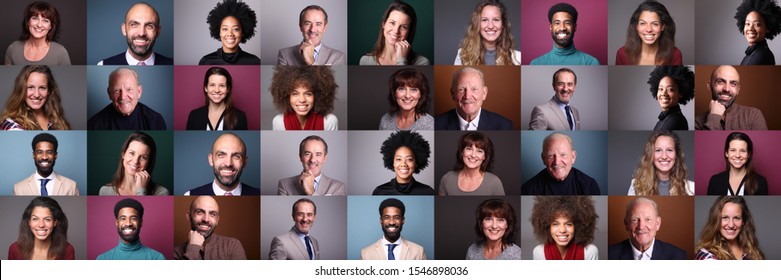 Group of beautiful people in front of a black background