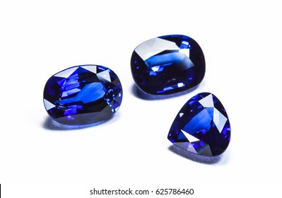 Group Blue Sapphires On White Background Stock Photo 625786460 ...