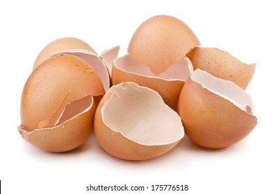 Group Of Broken Egg Shells Isolated