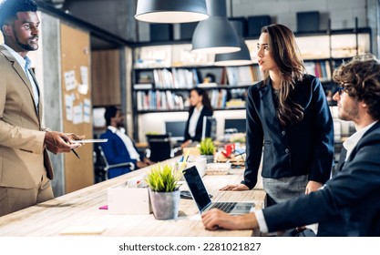 Group of business meeting and discussing strategy with startup project analysis finance,management.Success business people plan and brainstorm,marketing,idea,research,organization in office.Teamwork - Shutterstock ID 2281021827
