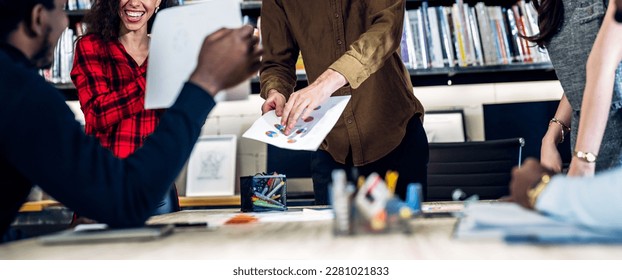 Group of business meeting and discussing strategy with startup project analysis finance,management.Success business people plan and brainstorm,marketing,idea,research,organization in office.Teamwork - Shutterstock ID 2281021833