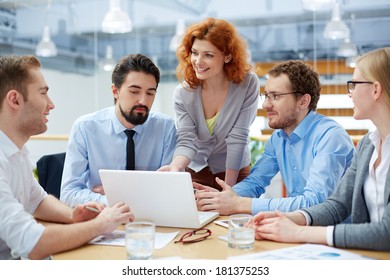 Group Business Partners Discussing Ideas Upon Stock Photo 181375253 ...