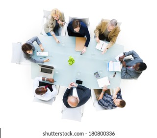 Group Of  Business People Around The Conference Table Having A Meeting