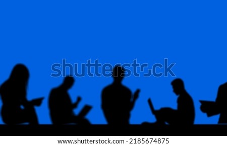 Group of business people chat on mobile phone and laptop. cross-platform, cloud-based instant messaging.