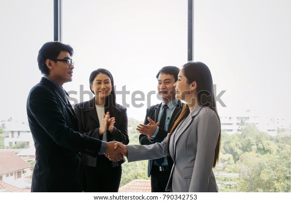 Group Business People Handshake Clapping Hand Stock Photo 790342753 