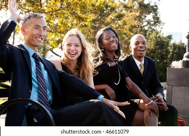 A Group Of Business People Having Fun And Joking