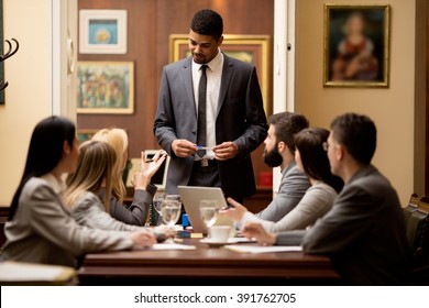 Group Of Business People Or Lawyers - Meeting In An Office