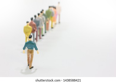 group of business people In line and one guy going to line isolate white background. - Shutterstock ID 1438588421