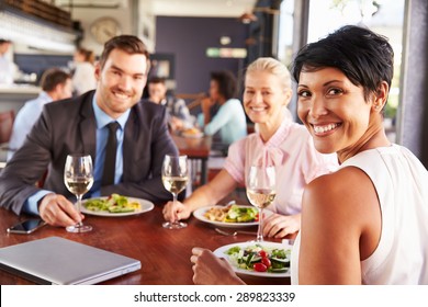 Group Of Business People At Lunch In A Restaurant