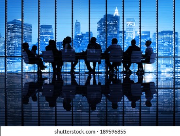 Group Of Business People Meeting In The City