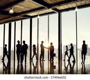 Group Of Business People In Office Building